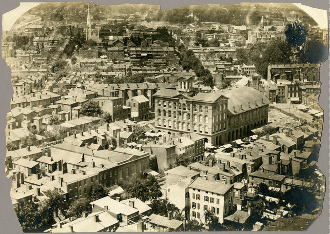 Elevated view of Baltimore City, looking northwest — circa 1873