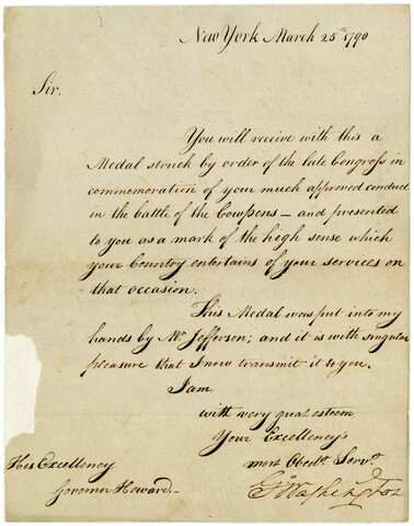 Letter from George Washington to John Eager Howard — 1790-03-25
