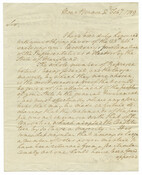 A handwritten letter from George Washington to John Eager Howard. The letter was written about three months prior to Washington's inauguration as the first president of the United States on April 30th, 1789.