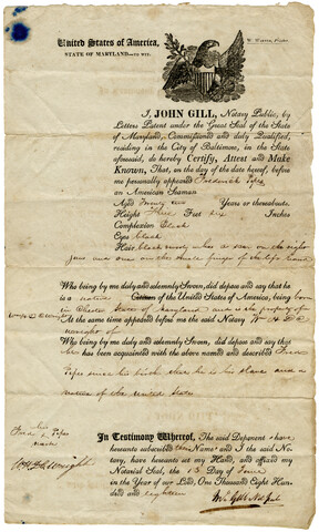 Seaman’s Protection Papers for Frederick Pipes — 1818-06-13