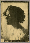 Head and shoulder portrait of Miss Glenn, possibly a VanDyke or Palladium print. From a series of portraits by the Baltimore, Maryland, photographer Emily Spencer Hayden. Verso transcription: Miss Glenn