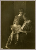 Mrs. Yardley with two boys, Henry and Billy. Most likely the family of the Reverend Thomas Yardley, minister to the family of Baltimore, Maryland, photographer Emily Spencer Hayden. Verso transcription: Mrs. Yardley with Henry and Billy