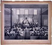 Lithograph with the full title, "The Presentation of a Gold Snuff Box to the Rev. R. J. Breckenridge D. D. in Bethel Church, by Rev. Darius Stokes in behalf of the colored people of Baltimore as a gift of gratitude. Dez. 18th A.D. 1845." The print depicts the titular event as it occurred on December…