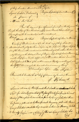 Excerpt from Baltimore County Court chattel records, 1773-1784 — 1782